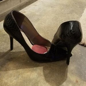 Sam & Libby - Black snake skin heel - Size 6.5